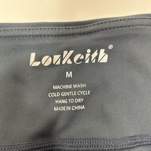 LouKeith Biker Sports Shorts Women Stretch Activewear Size M Dark Blue Pockets - Picture 4 of 8
